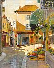 Unknown Artist cobblestone village by marilyn simandle painting